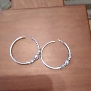 Large Silver Vintage hoop earrings